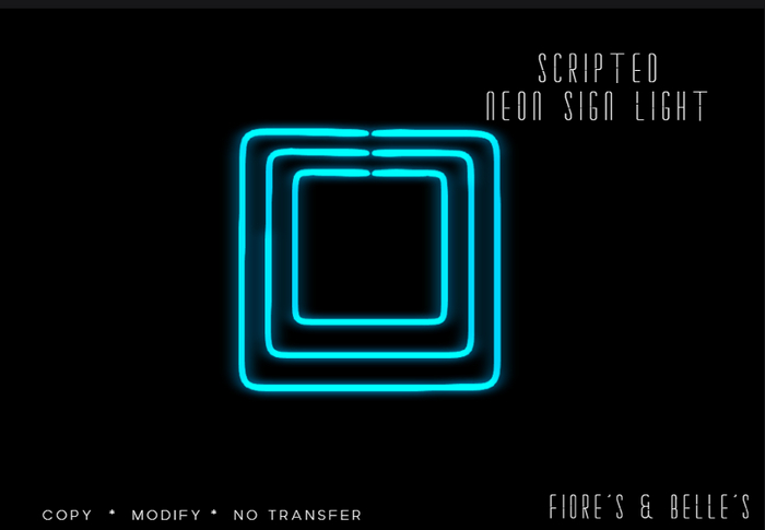 Fiore's Squares  Neon Sign - 2 LI *BLUE 