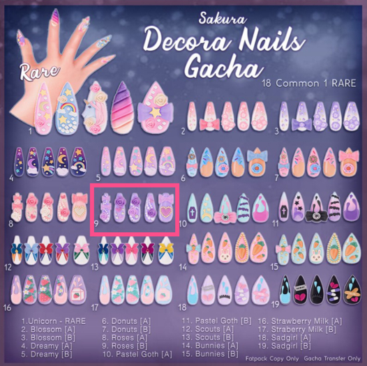 {Sakura} Decora Nails - Lara - Roses [B]