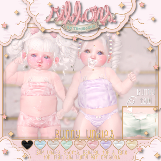 {Ribbons} Bunny Undies - Cream {Box}