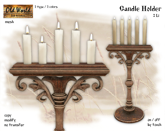 Wooden Candle Holder - Old World - Medieval / Rustic