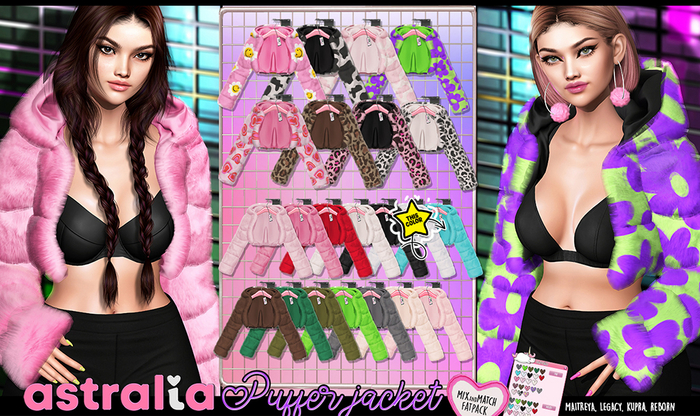 Astralia // Fluffy Puffer Jacket (Smurf)
