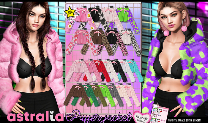 Astralia // Fluffy Puffer Jacket (Smiley)