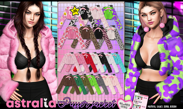 Astralia // Fluffy Puffer Jacket (Cow)