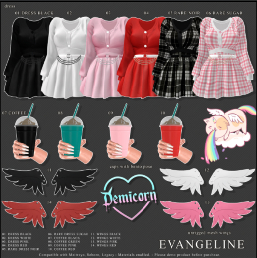 06. RARE - EVANGELINE - DRESS SUGAR - Demicorn