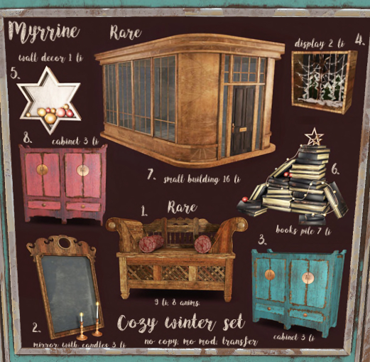 07 Myrrine. Cozy winter set small building RARE