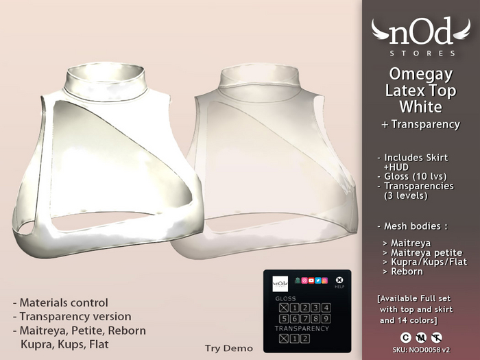 ~nOd~ Omegay Latex Top White [10 gloss levels / Transparencies] NOD0058