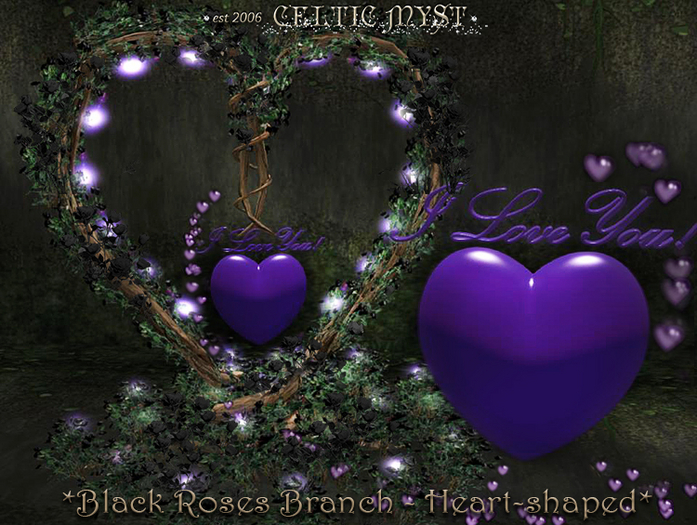 Black Roses Heart-shaped