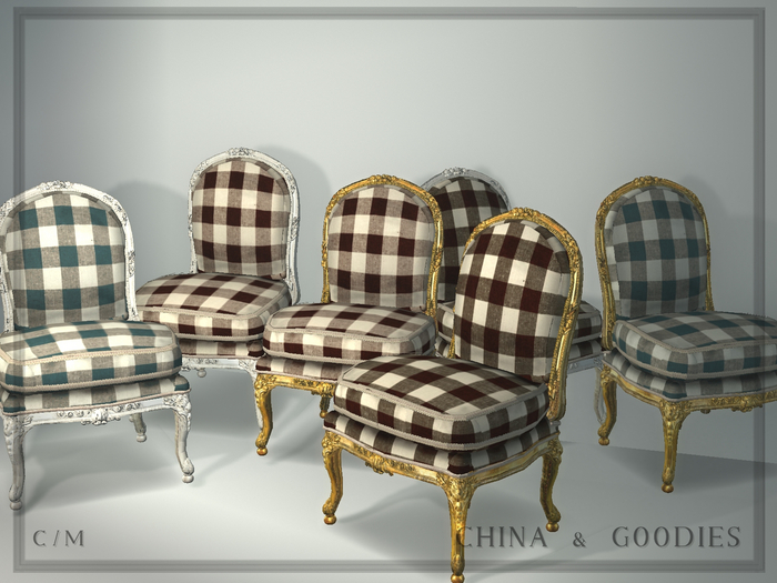 Chaise rococo "Aumont" - Checked Pack -C&G-