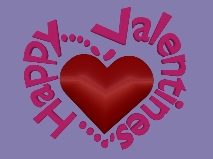 Happy Valentines with colour changing letters.