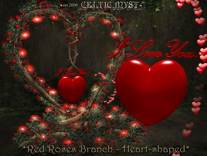❤️ Red Roses On Heart-shaped Branch ❤️