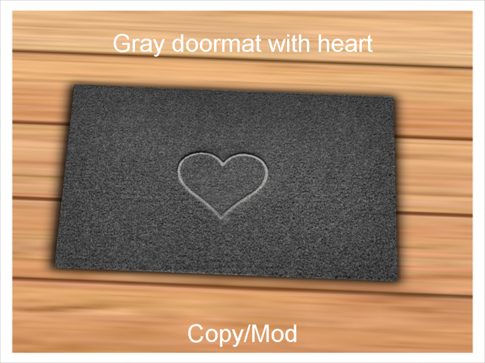 *CC* Gray doormat with heart 
