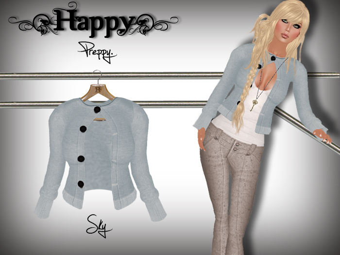 {Happy} Preppy Cardi (Sky)