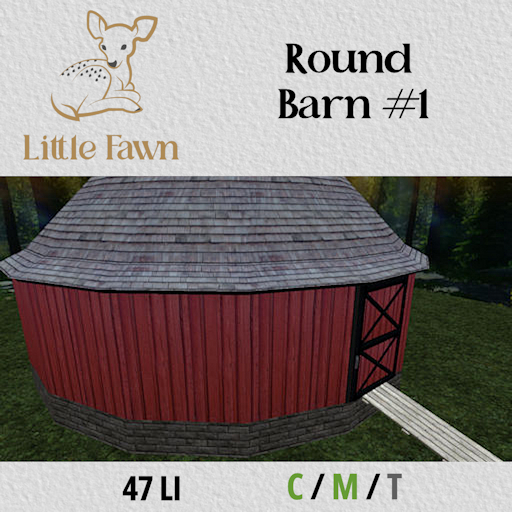 LF-Round Barn #1 W/4 Stalls, 2 Tackrooms & Grooming MESH 47LI