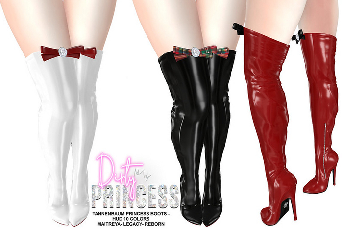 DIRTY PRINCESS- Tannenbaum Princess Boots- W/HUD 10 COLORS
