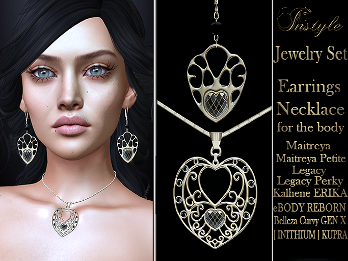 InStyle -Jewelry Set *Black Diamond* Fit-Mesh