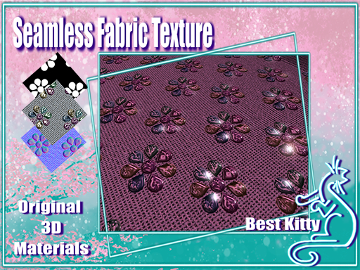 Best Kitty Seamless 3D Textures and Materials: Flower Gem Fabric