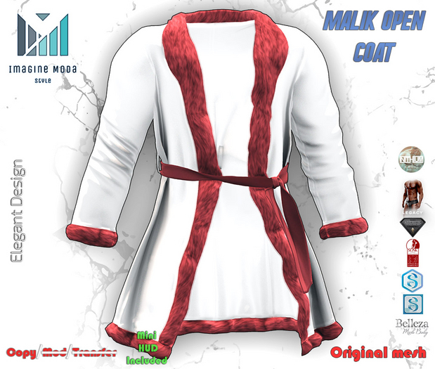 Malik Open Coat -White- Aesthetic, Davis, Gianni, Jake, Legacy M, Kario, Slink -Imagine-