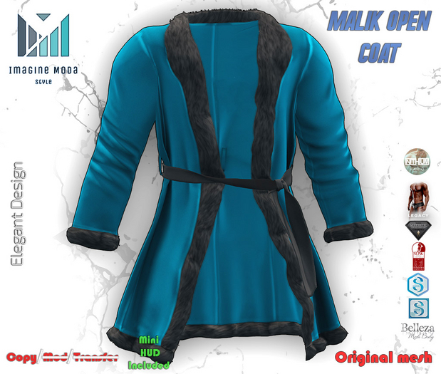 Malik Open Coat -Blue- Aesthetic, Davis, Gianni, Jake, Legacy M, Kario, Slink -Imagine-