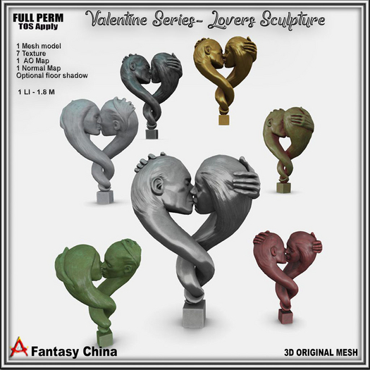 Full Perm Valentine - Lovers Sculpture 
