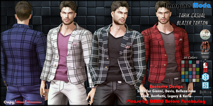 Tarik Casual Blazer Tartan {FATPACK} Aesthetic, Gianni, Davis, Jake, Legacy, Kario, Slink -Imagine Moda-
