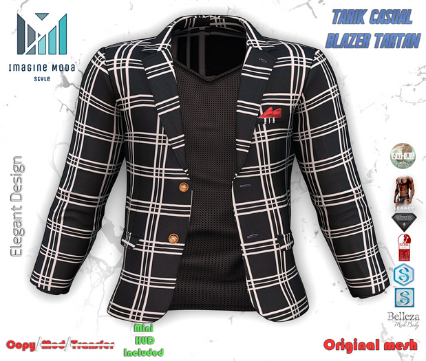 Tarik Casual Blazer Tartan -Eclipse- Aesthetic, Gianni, Davis, Jake, Legacy, Kario, Slink -Imagine Moda-