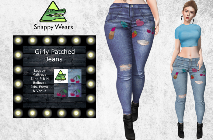 Snappy -  Girly Patched Ripped