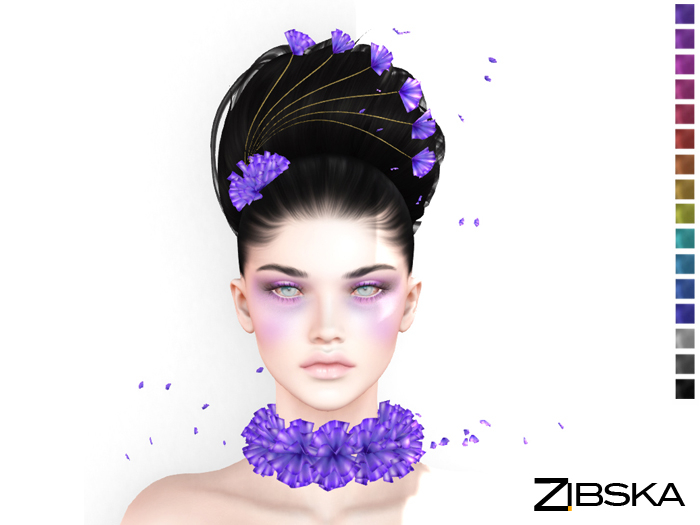 Zibska ~ Cosette color change ruffles headpiece and collar