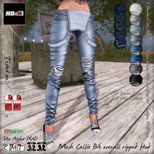 MOoH! Demo Callie bib overall Ripped Hud (Add)