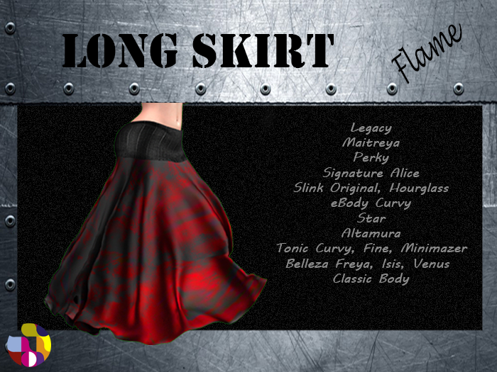 Flame - Long skirt