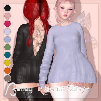 Second Life Marketplace - Blimey - Darby Sweater Dress for Gen.X Curvy