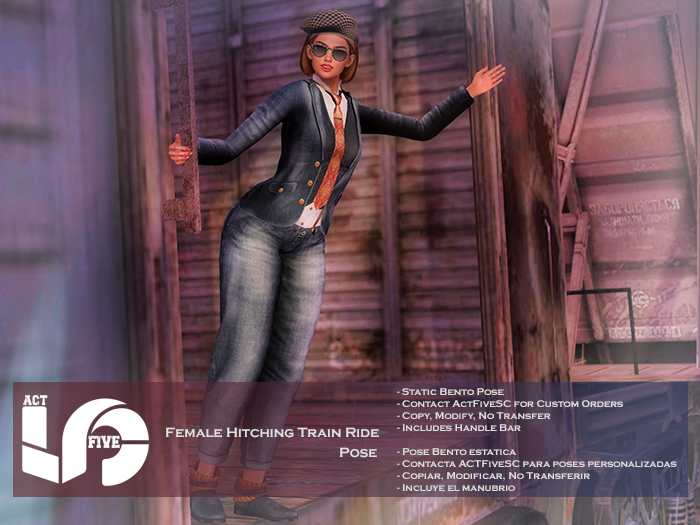 ACT5-1023-Female Hitching Train Ride Pose BOXED