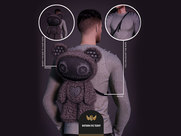 Plush with button eyes-Brown