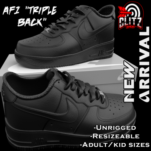 Glit- AF1 TripleBlack