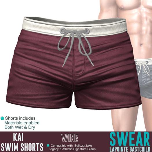 Swim Shorts - Kai WINE