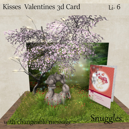 Kisses  Valentines 3d Card  