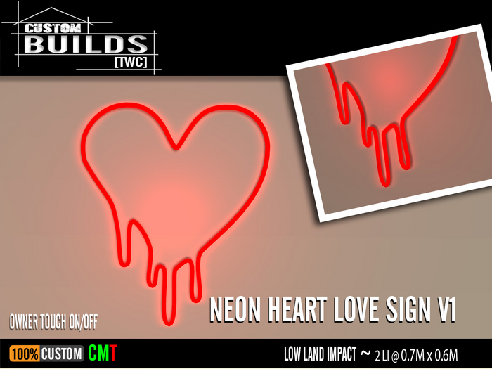 [TWC] - NEON Heart Love Sign V1