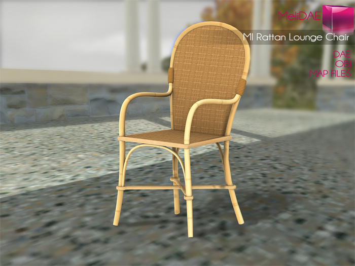 Dae, Obj, FBX, And Texture Files Mesh Rattan Lounge Chair