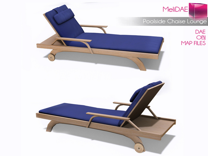 Dae, Obj, FBX, And Texture Files Mesh Poolside Chaise Lounge