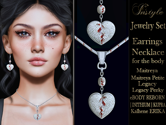 InStyle -Jewelry Set *Heart Pendant*Fit-Mesh
