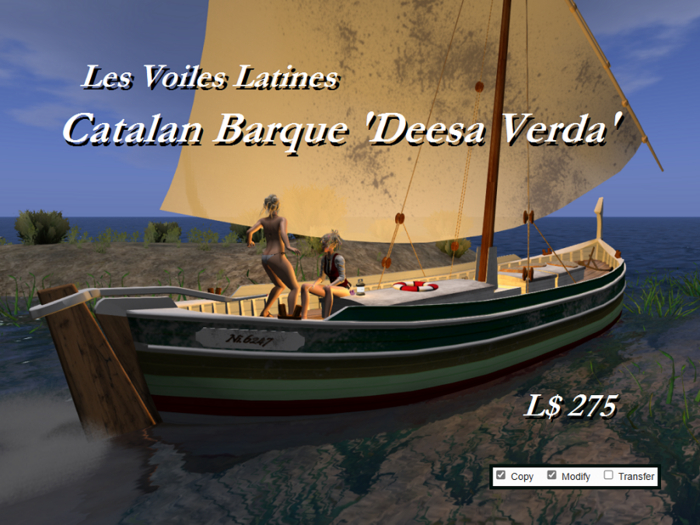 Catalan Barque 'Deesa Verda' - The Green Goddess