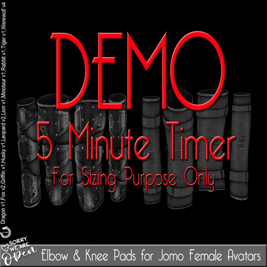 DEMO Elbow & Knee Pads for Jomo Female Avatars