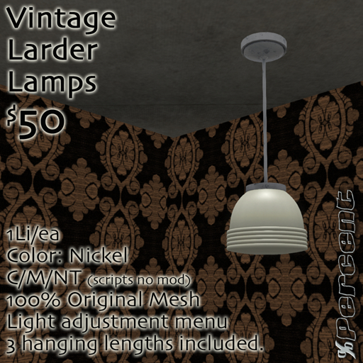 % Larder Lamp (silver) *MESH*