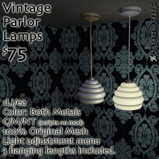 % Parlor Pendant Lamp (both metals) *MESH*