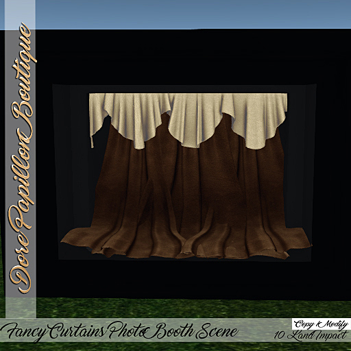 DPB Fancy Curtains Photo Booth Scene - Brown & Cream (Copy & Modify)