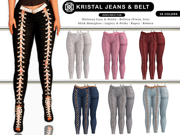 Addams - Kristal - Laced Jeans #FATPACK