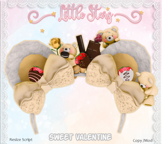 * {.:Little Stars.:} * Sweet Valentine Headband - Gold *add*