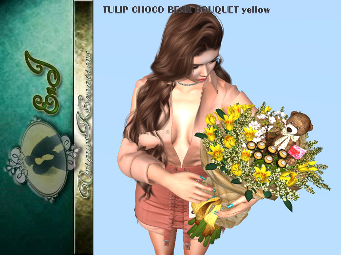TULIP CHOCO BEAR BOUQUET yellow