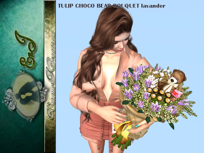 TULIP CHOCO BEAR BOUQUET lavander