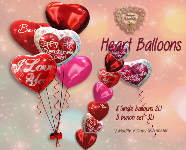 Nala Designs - Valentines Heart Balloons - Mesh