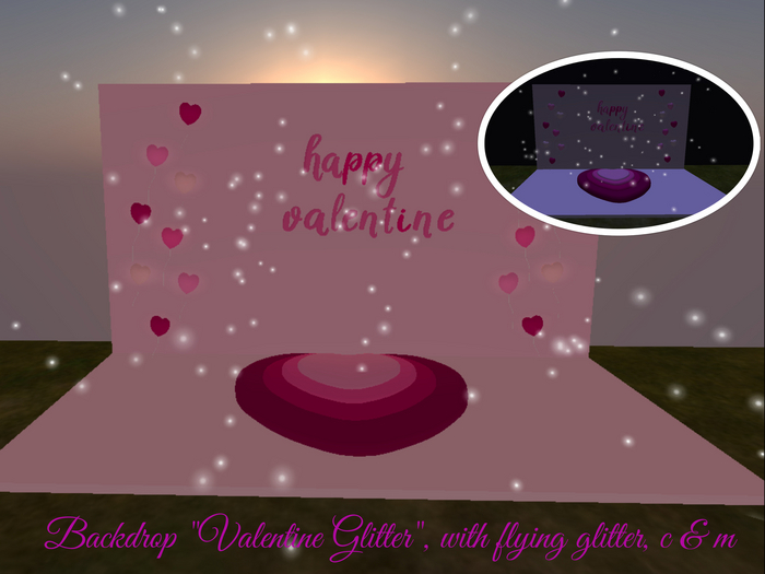 Backdrop valentine glitter V